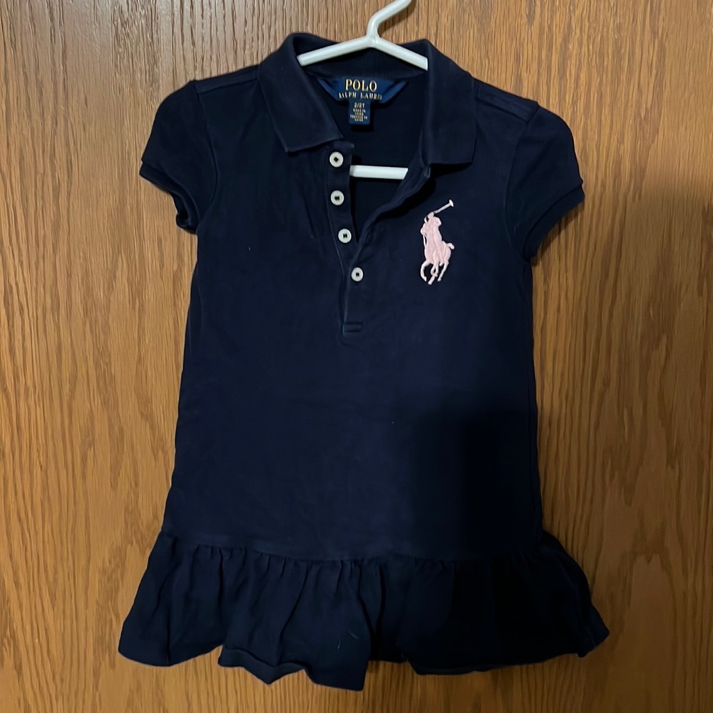 Toddler Girl Polo Shirt Dress Navy Blue